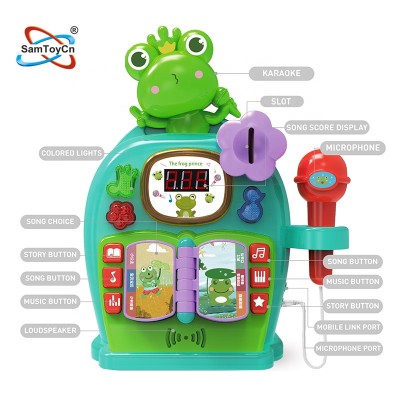 New Arrival Frog Musical Singing Story Toy Kids Karaoke Machine with Light