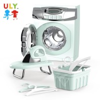 Amazon Hot Selling Mini Electric Washing Machine Toy Kids Pretend Play Housework Toy Cleaning Washing Machine With Light Sound