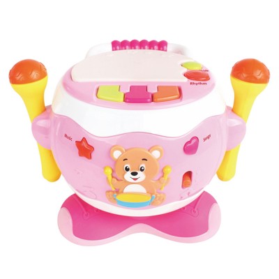 Musical learning toys electric baby drum set with microphone