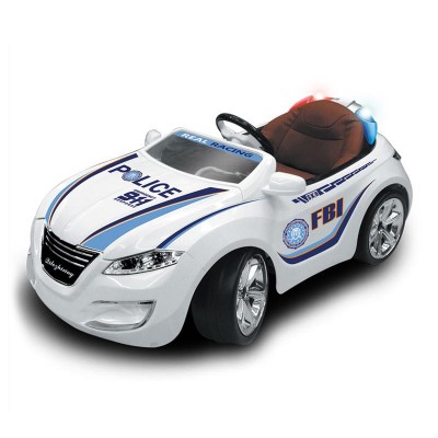 White police theme electric rc baby battery car with music light