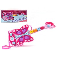 Battery Operated Multifunctional Butterfly Musical Toy Guitar For Kids